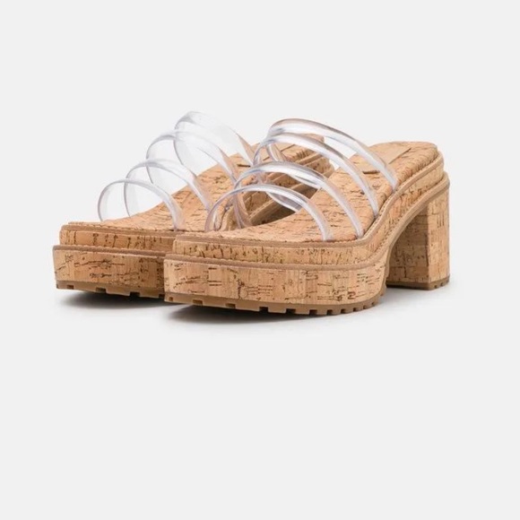 NWOB CULT GAIA Sev Clear Four-Band Platform Sandals - Picture 6 of 17